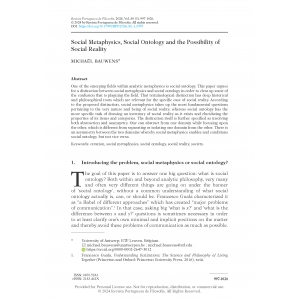 Social Metaphysics, Social Ontology and the Possibility of Social Reality
