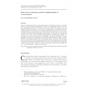 Brute Fact Cosmology and the Fundamentality of Consciousness