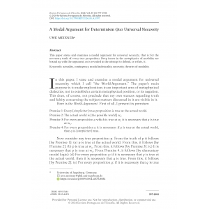 A Modal Argument for Determinism Qua Universal Necessity