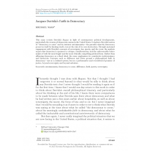Jacques Derrida&rsquo;s Faith in Democracy