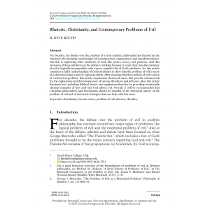 Rhetoric, Christianity, and Contemporary Problems of Evil