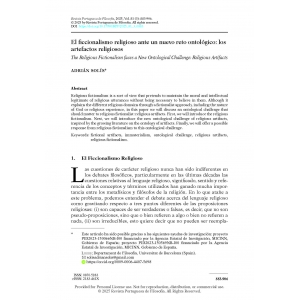 El ficcionalismo religioso ante un nuevo reto ontol&oacute;gico: los artefactos religiosos
