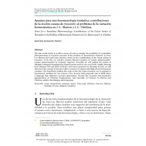 Apuntes para una fenomenolog&iacute;a traslativa