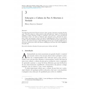 Educa&ccedil;&atilde;o e Cultura de Paz: A Abertura &agrave; Verdade