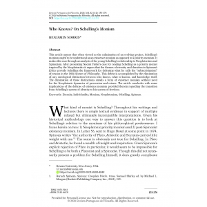 Who Knows? On Schelling&rsquo;s Monism