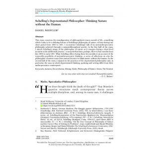 Schelling&rsquo;s Depotentiated Philosopher: Thinking Nature without the Human