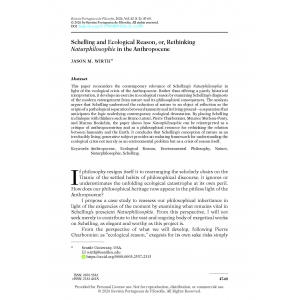 Schelling and Ecological Reason, or, Rethinking Naturphilosophie in the Anthropocene